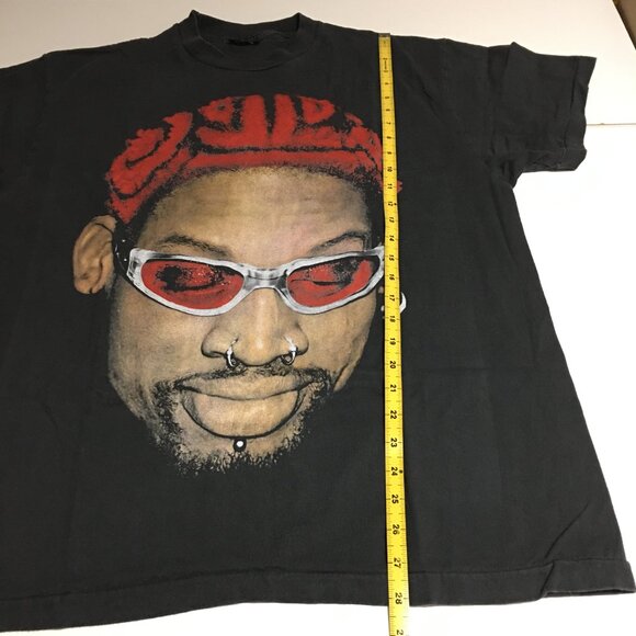 Dennis Rodman Red Head Mega Print T-Shirt XL Faded Black - Picture 7 of 7